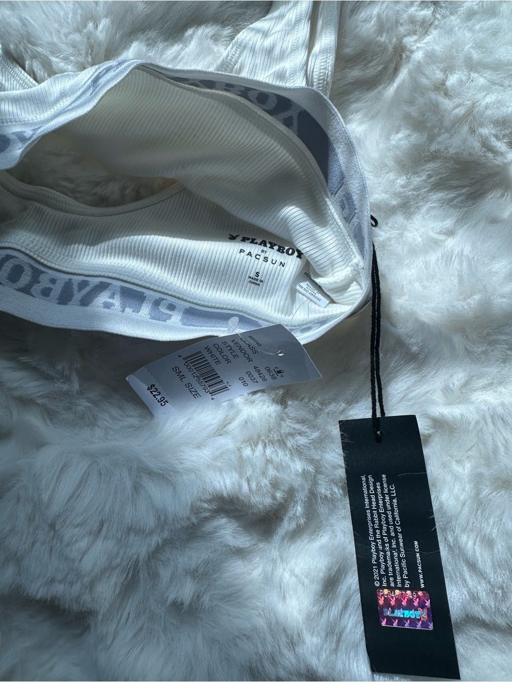 NWT PLAYBOY Logo Bralette with Band - Picture 3 of 4